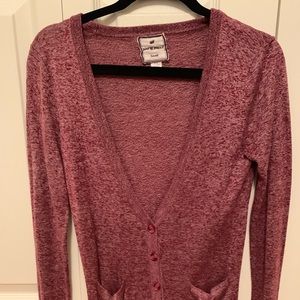 Long plum cardigan